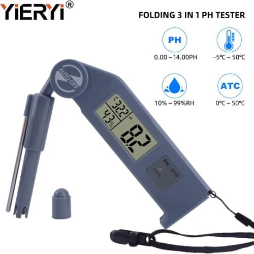 Yieryi 3 in 1 ph meter ph&temp&Hygrometer waterproof tester for Swimming pools, aquariums