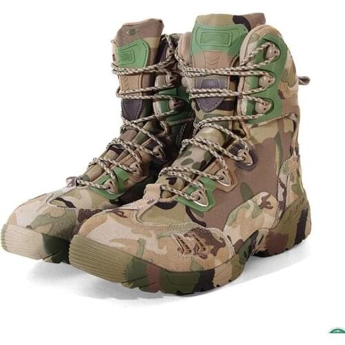 Camouflage Outdoor Boots Mens Army Military Combat Tactical Boot Shoes Hiking Sport Ankle Shoes Mountain Climbing Boots Autumn