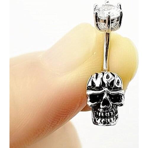 925 sterling silver skull Belly button Rings skull shape Navel Piercing Rings body Jewelry