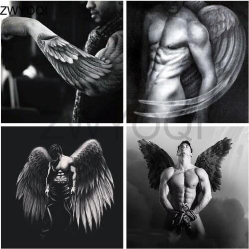 Full Round Diamond mosaic Feather wings DIY 3D Diamond painting Full Square Diamond embroidery Cross stitch Man fitness muscles