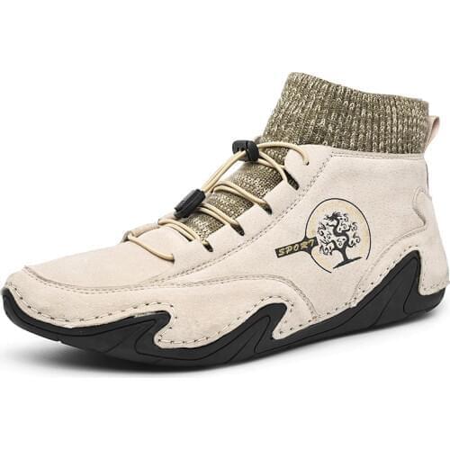 Plus Size 48 Men Winter Boots Genuine Leather Boots Men Snow Boots Autumn Winter casual leather Shoes Men Ankle Boots For Men