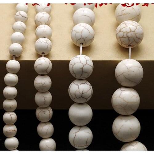STENYA 6mm ivory color Tridacna Gem natural stone howlite spacers beads necklace earrings bracelet jewelry findings making kit