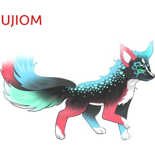 UJIOM Wall Stickers Cartoon Colorful Dots Fox Wallpapers Wall Decor Decal for Home Decoration Living Room Kitchen Accessories