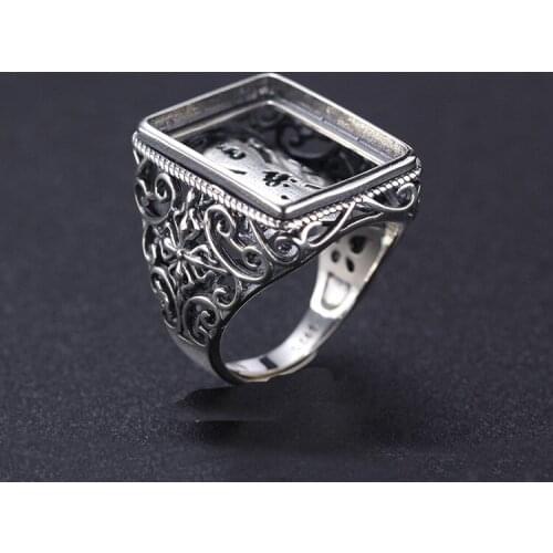16*20mm 925 STERLING SILVER mens Semi Mount Bases Blanks base blank Pad VINTAGE ring ring Setting jewelry DIY A4949