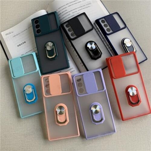 Translucent Kickstand Phone Cover For Samsung Galaxy S21 S20 NOTE 20 Ultra 5G A50 A31 A51 A71 M21S M31 Prime Square Phone Case