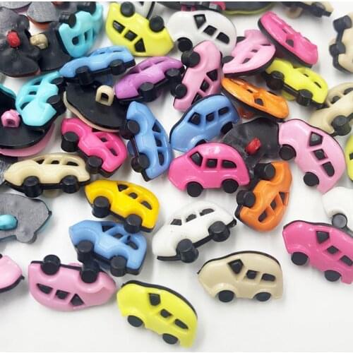 100pcs 17MMx11MM Shank Car Plastic Buttons Mix Colors Childrens Garment Sewing Accessories DIY Scrapbooking Crafts PT197