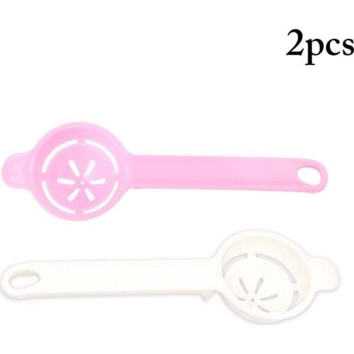 Kapmore 2Pcs/Set Egg Separator Creative Plastic Long Handle Egg Yolk Separator Egg Tools Accessories Kitchen Tools