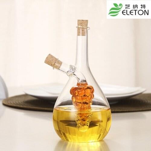 Manual blowing oil and vinegar bottle oiler soy sauce and vinegar cruet glass bottle seal grape shape