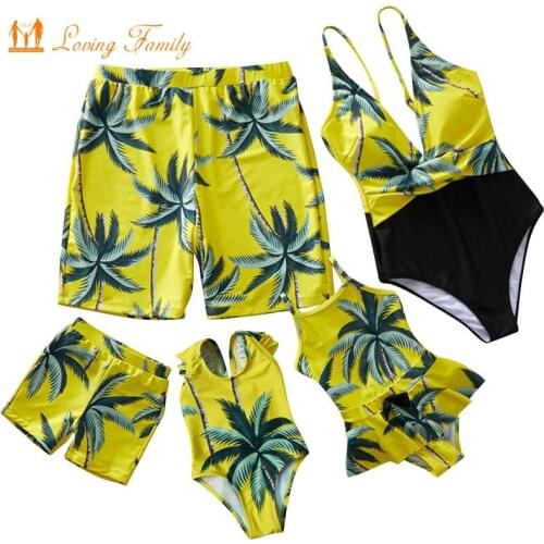 Family Matching Bikini Mother Daughter Swimsuits Father Son Beach Shorts Mommy And Me Clothes Swimwear Bathing Suits