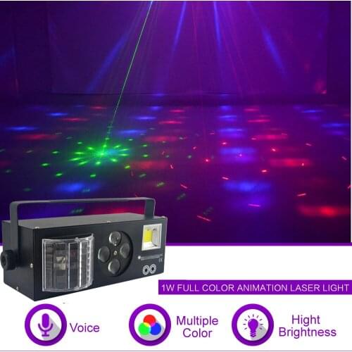 Sharelife 4 In 1 RG Laser Gobos Mix Strobe Par Lamp RGBWY Beam LED Light Home Gig Party DJ Show Professional Stage Lighting X132
