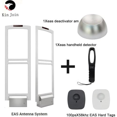 EAS System Security Door Am Alarm With Hard Labels Tags & Deactivator & Handheld Frequency Tester