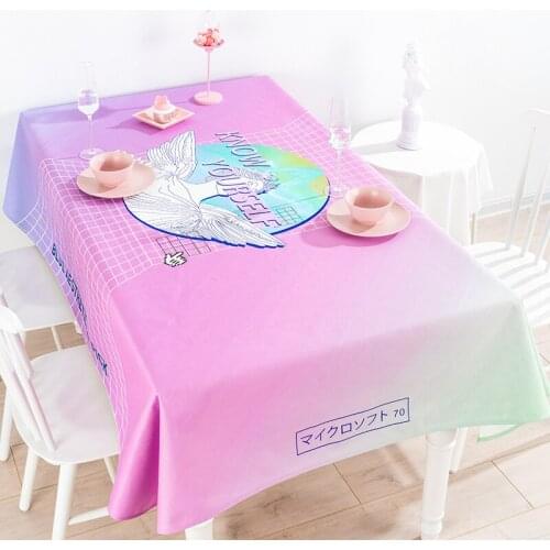 Tablecloth cloth art: Cotton hemp small fresh living room multi use tablecloth rectangular TV cabinet tea table tablecloth