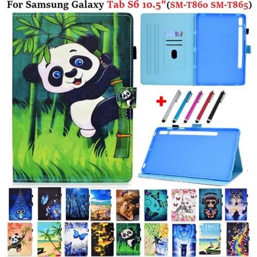 SM-T860 SM-T865 Protective Tablet For Samsung Galaxy Tab S6 Case 10.5 Wallet Cover PU Leather Funda for Samsung S6 10 5 Coque