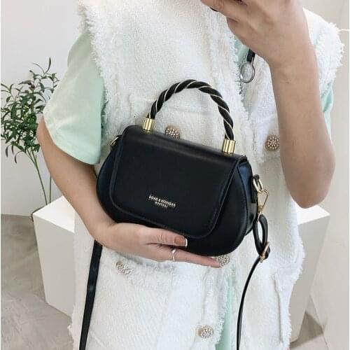 Small Pu Leather Crossbody Bags for Women Flap Top-handle Messenger Bag Female Pure Color Wild Shoulder Bags Novelties Handbags