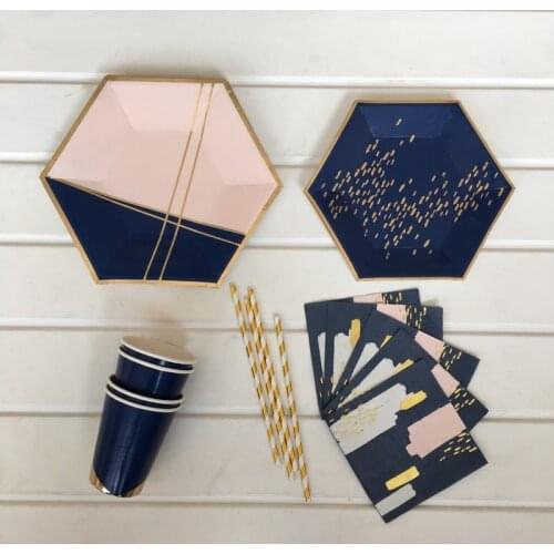 Event Party Supplies Disposable tableware set paper plates birthday party decorations kids assiette vaisselle jetable paper cups