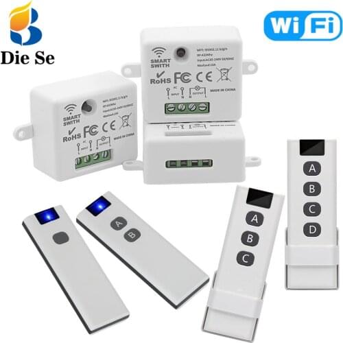 Smart Home Mini Wifi Rf Swtich Timer switch 220V Tuya Smart Life Interruptor and 433mhz Remotes Work with Alexa Google Home