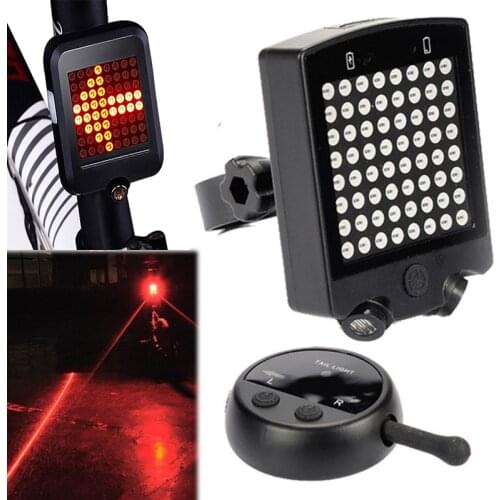 USB Bicycle Turn Signal Light 64 LED Mountain Bike Rear Taillight Cycling Bike Safety Warning Laser Light Bike Night Flashlight