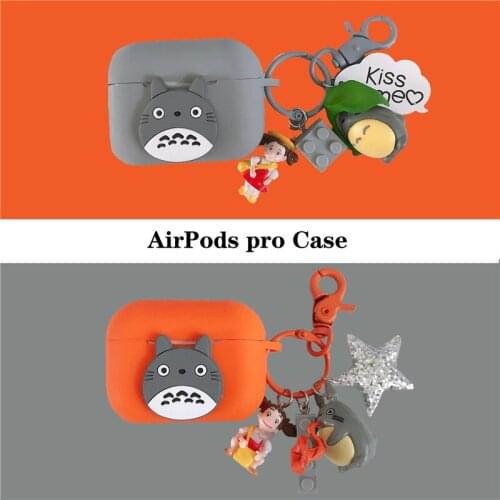 Japanese Cute Cartoon Tonari No Totoro Pendant Protection Headphone Cover For Apple Airpods 1 2 Pro Earphone Cases Earpods Funda