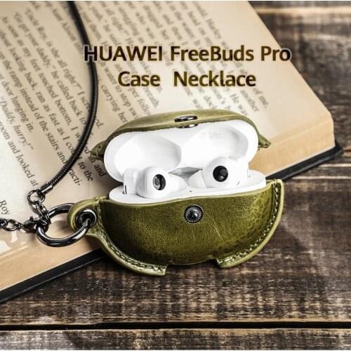 For Huawei Freebuds Pro Protective Sleeve Leather Lanyard Portable Wireless Bluetooth Headset Case Waterproof and Drop-proof