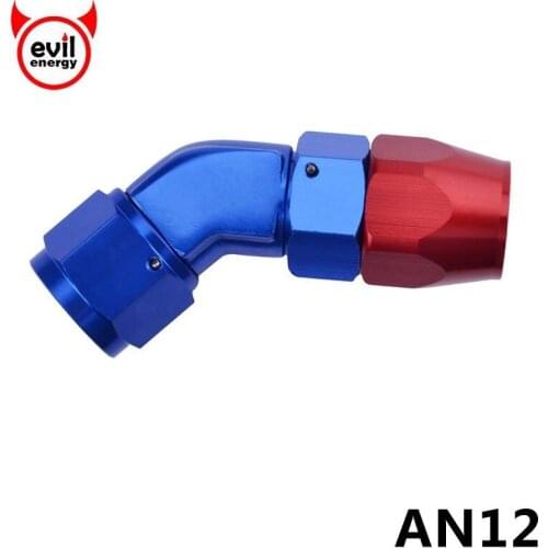 Evil energy Universal AN12 Enforced Fittings Aluminum Alloy Oil Cooler Fittings 0 45 90 Degree Adapter Hose End Car Engine Part