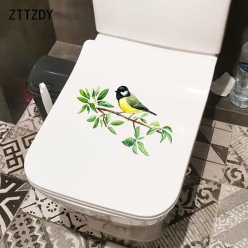 ZTTZDY 24.4×14.6CM Fruit Tree Tit Creative Cartoon Toilet WC Stickers Art Wall Decals Home Decoration T2-1502