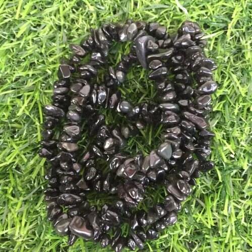 1 strand beautiful 100% natural black obsidian Crystal gemstone Metaphysical Healing Stone with holes jewelry making wholesale
