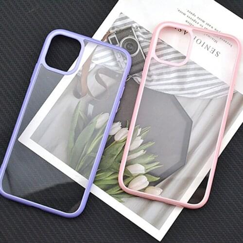 10pcs Candy color groove phone cases for iphone 12 Pro 11 max xs xr TPU+Acrylic case covers for diy resin epoxy personalization