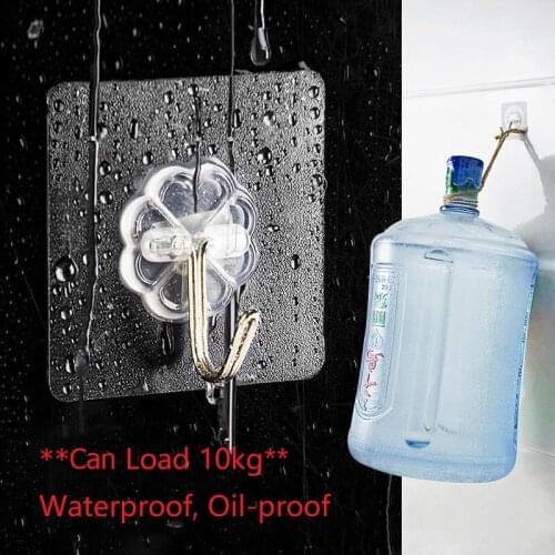 20pcs Transparent Wall Hooks Waterproof Oil-proof Self Adhesive Hooks Reusable Seamless Holder Hanging Hook For Kitchen Bathroom