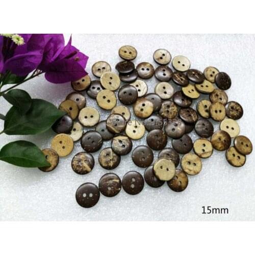 200pcs/lot 2 hole natural coconut buttons round sewing flatback brown colors 10mm/11.5mm/15mm free shipping 2016092102