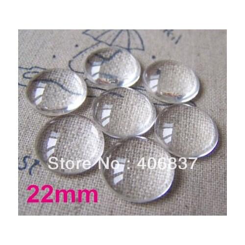 50pcs/lot, Good Quality 22mm Domed Round Transparent Clear Magnifying Glass Cabochon