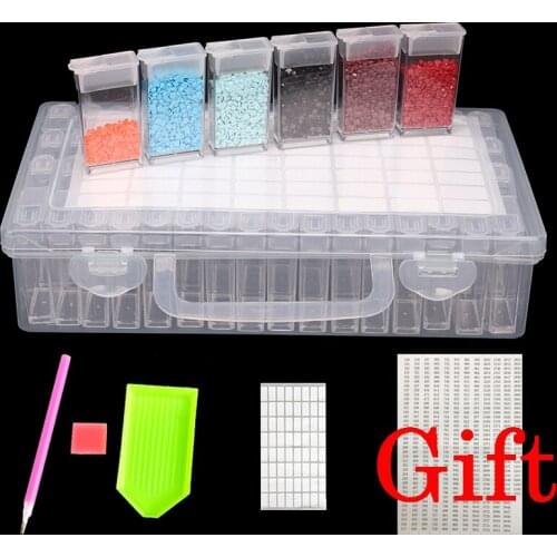 64 PCS Diamond Painting Tools Beads Container Rhinestone Diamond Embroidery Stone Storage Accessory Mosaic Convenience Box