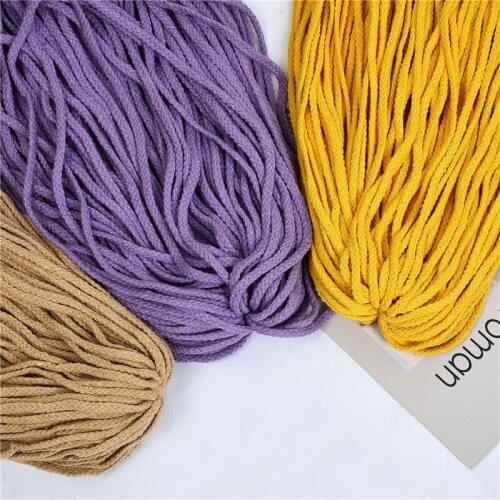 80meters/lot 5mm Braided Cotton Rope Braid Cords Craft Decorative Handmade Decoration DIY Lanyard Ficelles Couleurs Thread Cord