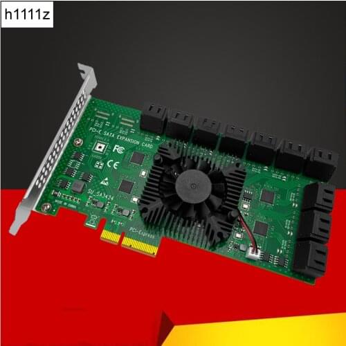 Chia Mining PCIe SATA Card 20 Port 6Gbps SATA PCI-E Adapter Support 10 SATA 3.0 Device Built-in Adapter Converter For Desktop PC