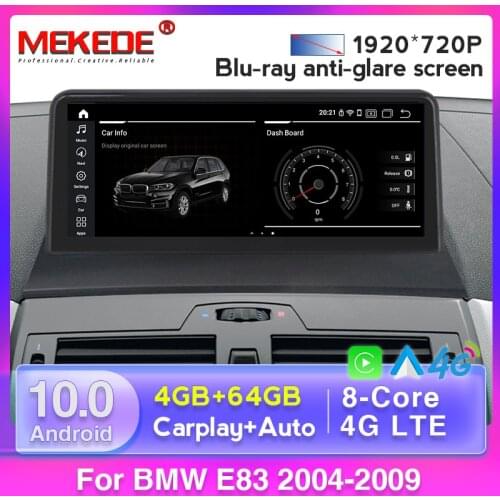 Android 10 8 Core 4GB+64GB 4G LTE Car GPS Navigation Multimedia Player for BMW X3 E83 2004 - 2009 Built-in Carplay AUTO WIFI
