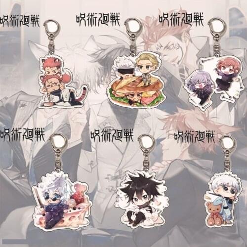 Creativity Anime Jujutsu Kaisen Gojo Key Chains Fashion Figure Fushiguro Megumi Keyring Men Gift Accessories Child Toy Keychain
