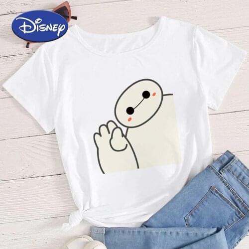 Disney Big Hero 6 Baymax Womens T Shirt Unisex New Fashion Harajuku Tshirt футболка женская Oversize Clothing Short Sleeve
