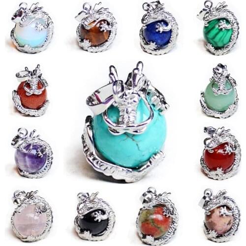 Dragon Gem Healing Point Chakra Pendant Gemstone Jewelry Beads For Necklace