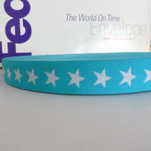 27 Yards 3/4'' 20mm BABY BLUE COLOR Star Print Jacquard Underwear Elastic Tape