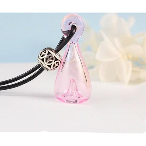 1PC Handmade Murano Glass Perfume Bottle With Diffuser Hole Essential Oil Aromatherapy Bottle Pendant Necklace for wowen&Girls