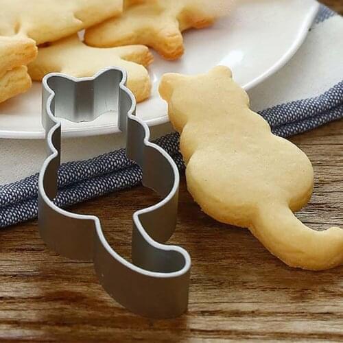 Stainless Cookie Mold Cat Shaped Aluminium Mold Cake Cookies Pastry Baking Cutter Mould Tools Cookies Pastry Baking Cutter Mould