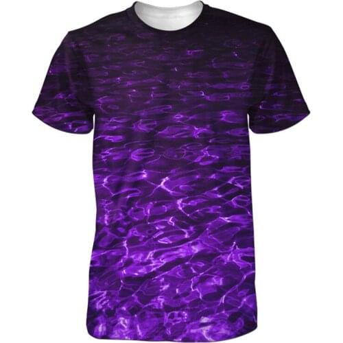 REAL American US SIZE purple waters Custom made 3D Sublimation Print T-Shirt plus size 3xl 4XL 5XL 6XL