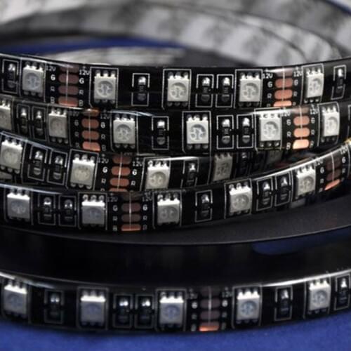 New 5m LED strip blcak base light strips white/red/RGB/blue/warmwhite 300LEDS SMD5050 12V waterproof flexible lighting freeship