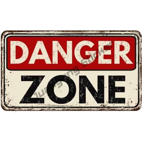 Danger Zone Vintage Rusty Metal Creative Car Sticker DIY Custom Printing Decal Suitable for Vehicle Waterproof Styling PVC13x8cm