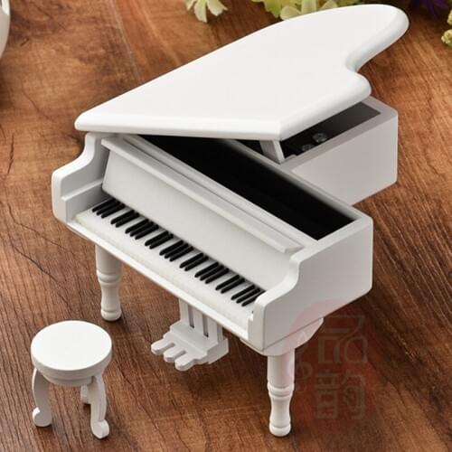 Supply wooden grand piano simulation music box music box crafts home decoration festival