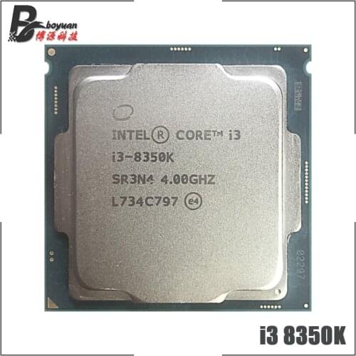 Intel Core i3-8350K i3 8350K 4.0 GHz Quad-Core Quad-Thread CPU Processor 8M 91W LGA 1151