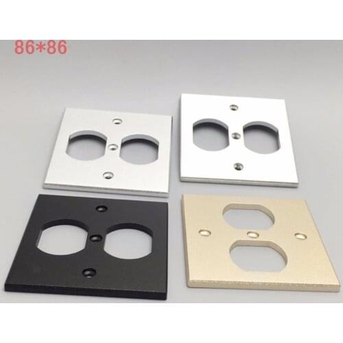 8.5x8.5cm Gold/Silver/Black US Socket AC Power Duple Receptacle Cover Outlet Wall Plate Panel