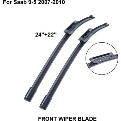 Wiper Blade For Saab 9-5 24''+22'' 2 Pieces Windscreen 2007-2010 Natural Rubber Car Accessories