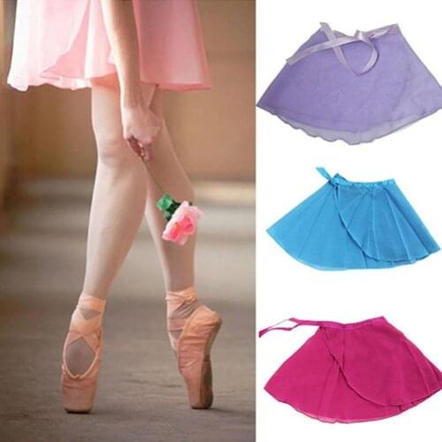 Girls Chiffon Cute Layered Ballet Skirt Skate Wrap Scarf Dance Wear Dress