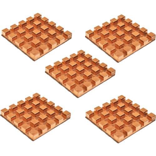 5pcs Pure Copper Mini Ultra thin heat Sink Memory RAM Cooling For VGA DDR MOS GPU IC Chipset Radiator Cooler Heatsink 17x17mm