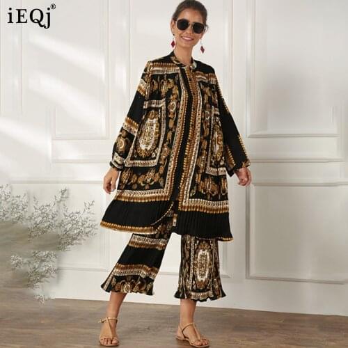 [IEQJ] 2021 Spring Summer Stand Collar Long Sleeve Print Single Breasted Adjustable Waist Casual Shirt Dress Women 3AJ06507XL